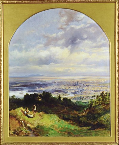 Blick auf Wien - Wiedeń około 1860 roku ... (obraz na płótnie) autorstwa Karl the Elder Schweninger