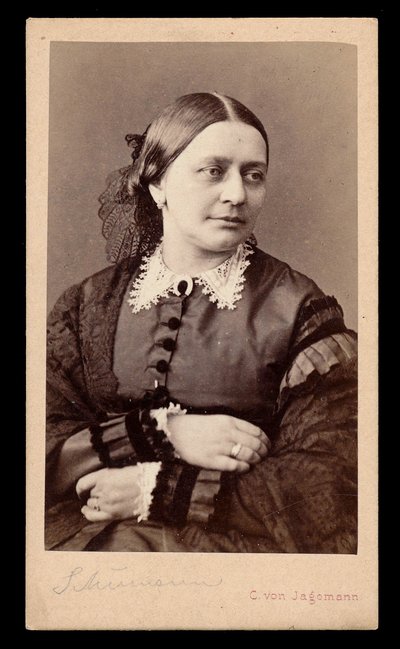 Portret Klary Schumann (1819-1896), autorstwa Jagemanna, Carl von (1819-1883). Zdjęcie albuminy autorstwa Karl von Jagemann