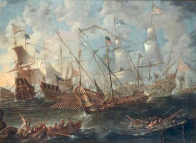 Bitwa morska na Morzu Śródziemnym autorstwa Kaspar van Eyck
