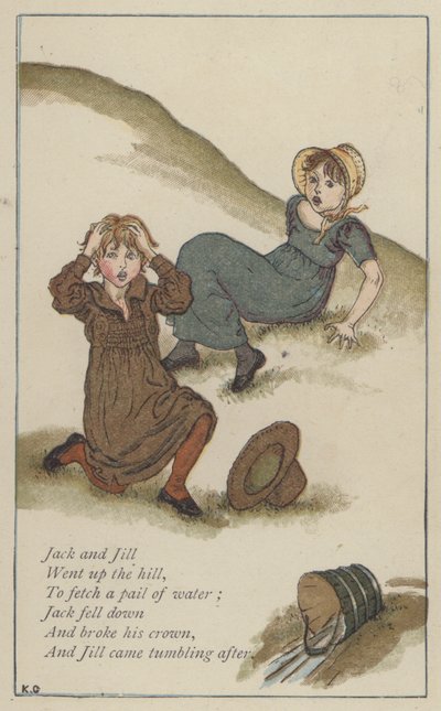 Jack i Jill (kolor lito) autorstwa Kate (after) Greenaway