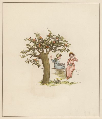 Ilustracja Kate Greenaway do filmu The Pied Piper of Hamelin autorstwa Roberta Browninga (kolor lito) autorstwa Kate (after) Greenaway