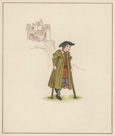Ilustracja Kate Greenaway do filmu The Pied Piper of Hamelin autorstwa Roberta Browninga (kolor lito) autorstwa Kate (after) Greenaway