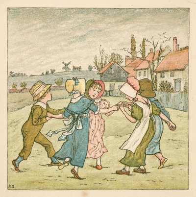 Ring A Ring O’Roses (kolor lito) autorstwa Kate (after) Greenaway