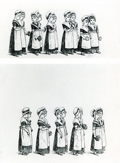Dzieci charytatywne, ok.1880 (grafika) autorstwa Kate Greenaway