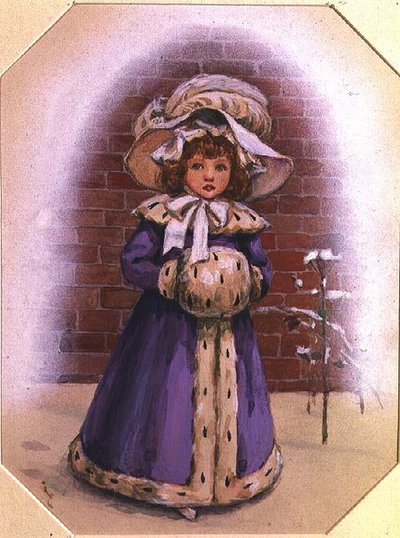 Dziewczyna z mufką autorstwa Kate Greenaway