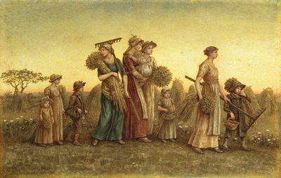 Gleaners Going Home (akwarela na pokładzie) autorstwa Kate Greenaway