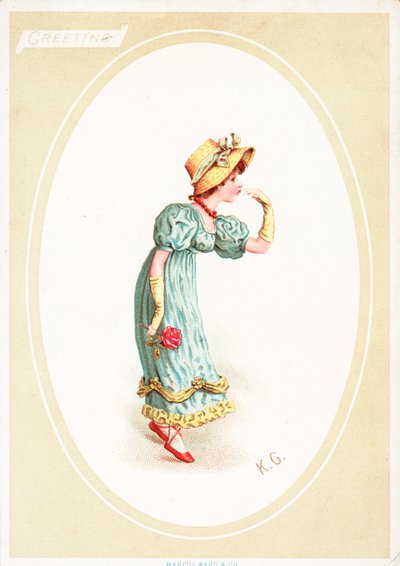 Kartka z życzeniami (chromolitho) autorstwa Kate Greenaway