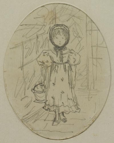 Mała dziewczynka w ogrodzie autorstwa Kate Greenaway