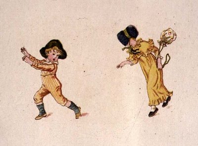 Bawiące się dziecko z „Dnia z życia dziecka” autorstwa Kate Greenaway