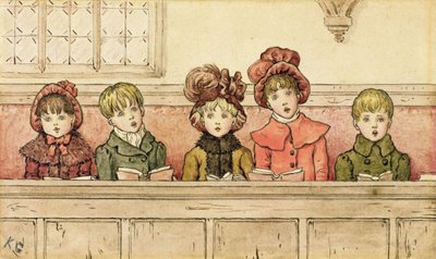 Śpiewanie w kościele autorstwa Kate Greenaway