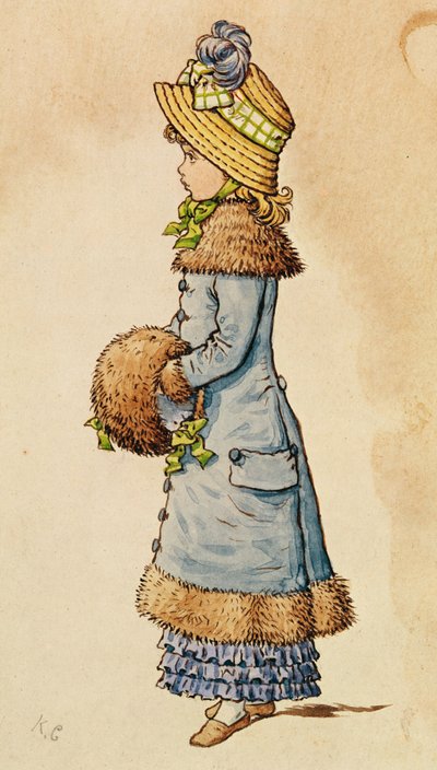 Sunday Best - młoda dziewczyna w kolorze niebieskim autorstwa Kate Greenaway