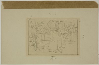Dwie idące postacie autorstwa Kate Greenaway
