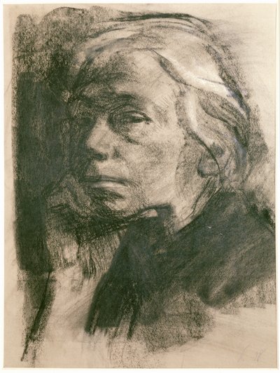Kaethe Kollwitz, autoportret (węgiel na papierze) autorstwa Kathe Schmidt Kollwitz