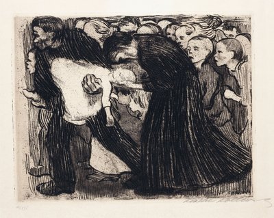 Przejechać; Überfahren, 1910 autorstwa Käthe Kollwitz