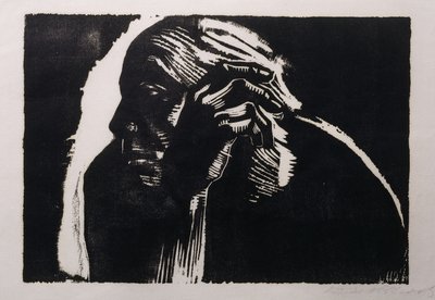 Autoportret; Samokształcenie, 1924 autorstwa Käthe Kollwitz