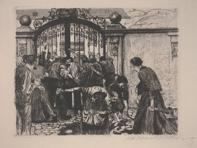 Bunt Tkacza, czyli Sturmaus Ein Weberaufstand (akwaforta) autorstwa Käthe Kollwitz