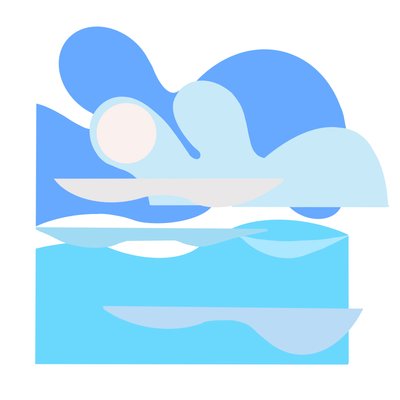 Piękny dzień, 2023 (ilustracja cyfrowa z oryginalnego papierowego kolażu) autorstwa Kathy Dunaway