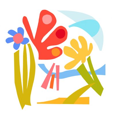 Ecstatic, 2023 (ilustracja cyfrowa z oryginalnego papierowego kolażu) autorstwa Kathy Dunaway