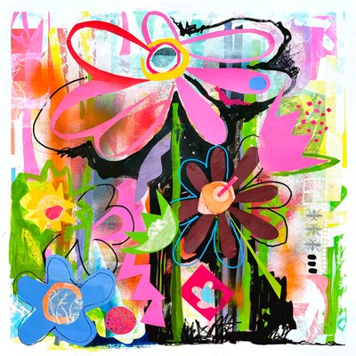 Urban Eden, 2025 (mieszane media na papierze) autorstwa Kathy Dunaway