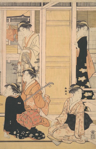 Widok wnętrza, ca. 1788. autorstwa Katsukawa Shuncho