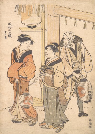 Dwunasty miesiąc: grudzień 1780-1795. autorstwa Katsukawa Shuncho