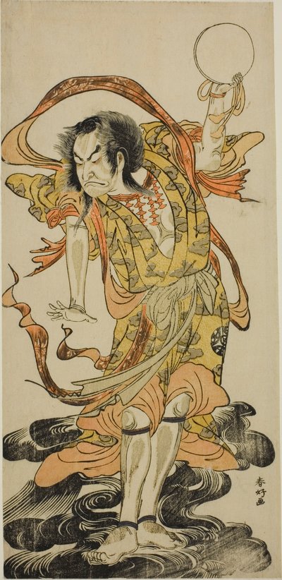 Aktor Nakamura Nakazo I jako Toyose Saburozaemon Kageaki w sztuce "Hono Nitta Daimyojin" wystawionej w teatrze Morita w siódmym miesiącu 1777 r. autorstwa Katsukawa Shunkо̄