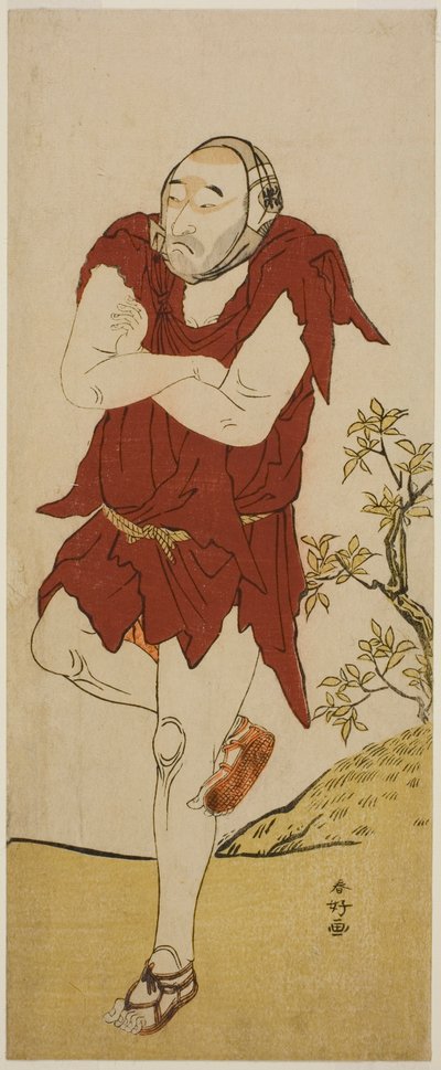 Aktor Onoe Matsusuke I jako mnich mendykant (Gannin Bozu) w sztuce Keisei Ide no Yamabuki, wystawionej w teatrze Nakamura w piątym miesiącu 1787 r. autorstwa Katsukawa Shunkо̄