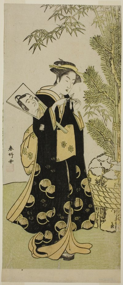 Aktor Segawa Kikunojo III jako Otora w sztuce "Ume-goyomi Akebono Soga" wystawionej w teatrze Ichimura w trzecim miesiącu 1780 r. autorstwa Katsukawa Shunkо̄