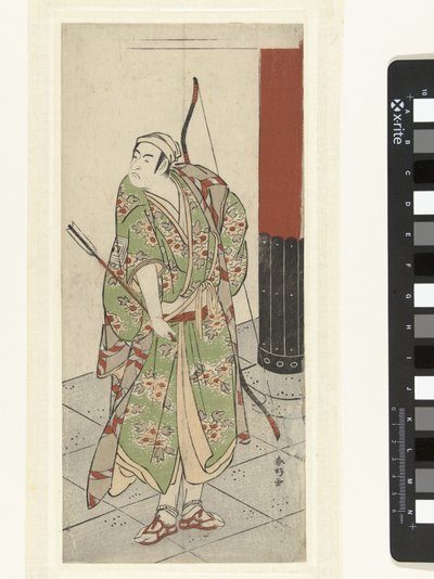 Aktor Ichikawa Monnosuke II z łukiem i strzałą autorstwa Katsukawa Shunko