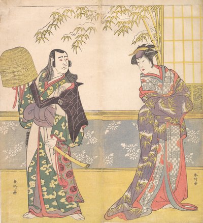 Kabuki ac i rs Sawamura Sojuro Dobry plan d Sanogawa Ichimatsu Dobry członek Ahko r Miro Te-sana r za r. . . , 1788. autorstwa Katsukawa Shunko