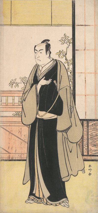 Teac i r Monnosuke Ichikawa Czy to jest strefa zezwoleń? 1777. autorstwa Katsukawa Shunko