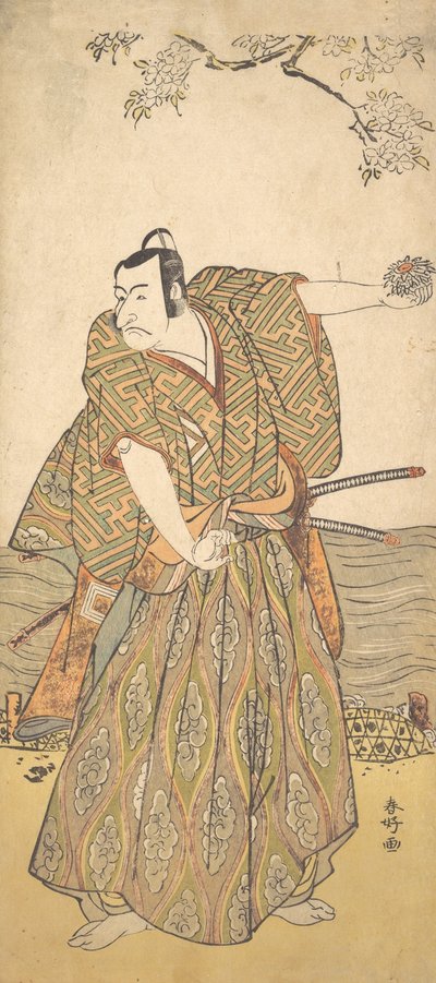 Piąty Ichikawa Danjuro jako samuraj, ca. 1780-85. autorstwa Katsukawa Shunko