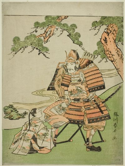 Wojownik Kusunoki Masashige (1294-1336) żegnający swojego syna Masatsurę autorstwa Katsukawa Shunsei