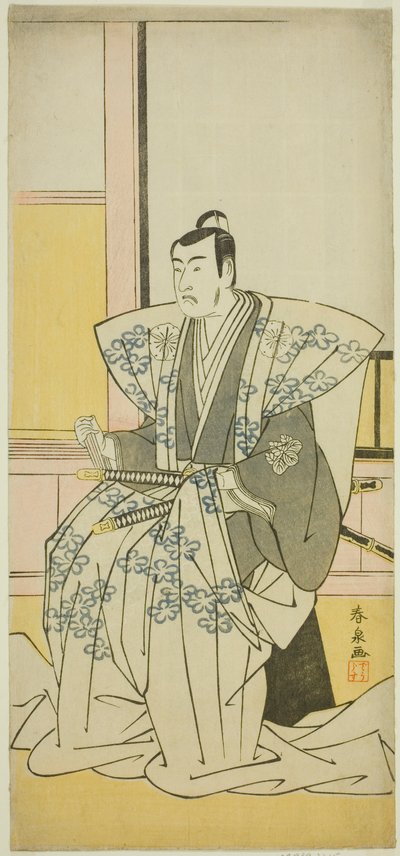 Jako Shigetada Hatakeyama, Fuji Edo, Wakayanagi Soga, perforowana w Nakamura, pierwszy miesiąc, 1789 autorstwa Katsukawa Shunsen