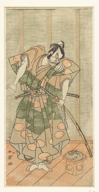 Aktor Otani Hiroemon III jako czarny charakter autorstwa Katsukawa Shunsho