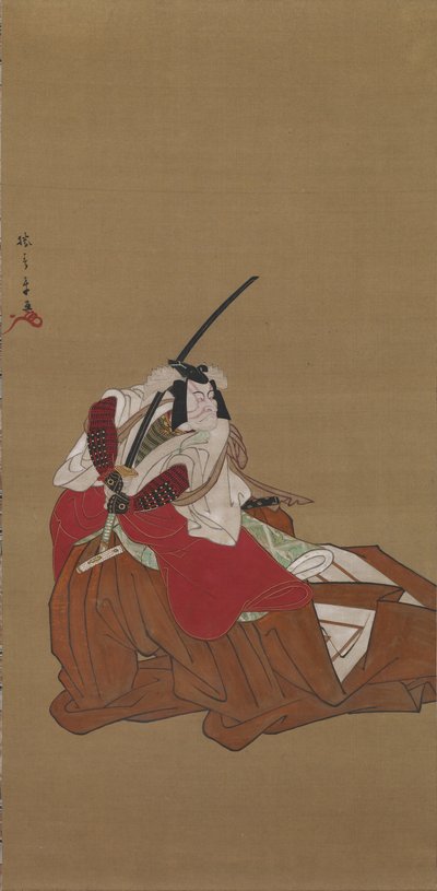 Nikuhitsu Ukiyoe: Ichikawa danjuro_ V przez jakiś czas, ok. godz. 1778 autorstwa Katsukawa Shunsho