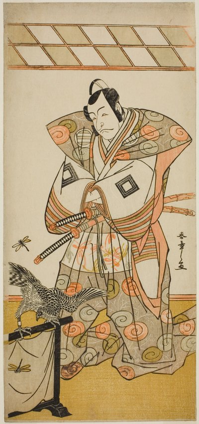 Ichikawa Dan Juro V Jako członek Ashikaga Takauji Te Pay Kaerihana Eisuke Taiheiki, wystąpił w Te Nakamura Tee Członek Te Eventh Gate, 1779 autorstwa Katsukawa Shunsho