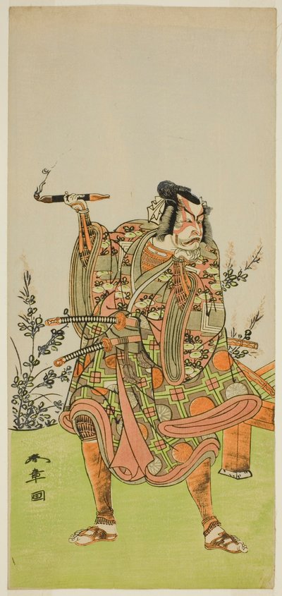 Aktor Ichikawa Danzaburo II jako Usui no Sadamitsu (?) w sztuce Edo Katagi Hikeya Tsunasaka (?), wystawiony w Teatrze Ichimura (?) w jedenastym miesiącu 1772 (?) autorstwa Katsukawa Shunsho