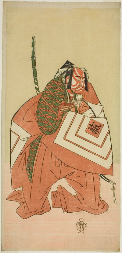 Aktor Ichikawa Danzo III jako Sanada no Yoichi (?) w sztuce Sanada no Yoichi Banjaku no Iezuto (?), wystawiony w Teatrze Morita (?) w jedenastym miesiącu 1767 (?) autorstwa Katsukawa Shunsho