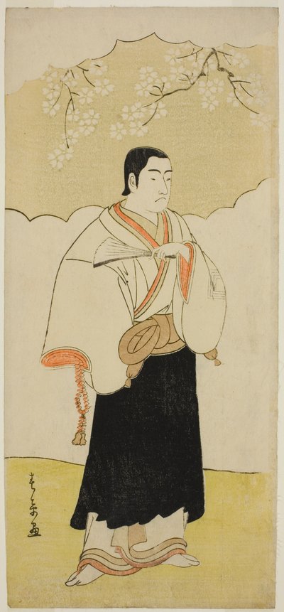 Ichikawa Monnosuke II jako mnich Renseibo w sztuce Hatsumombi Kuruwa Soga, wystawionej w Teatrze Nakamura w trzecim miesiącu, autorstwa Katsukawa Shunsho