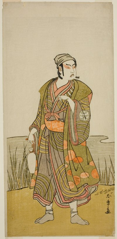 Ichimura Uzaemon Doctor X jako Tee Potter Hammer Member Tee Pay Higashiyama za nadmierne jesienne liście, Wystąpił w Tee Ichimura Tee th, 1778 autorstwa Katsukawa Shunsho