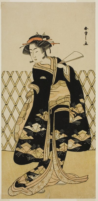 Aktor Iwai Hanshiro IV jako Mitsuogiya Usukumo w sztuce Shida Choja-bashira, wystawionej w Teatrze Nakamura w ósmym miesiącu, 1781 autorstwa Katsukawa Shunsho