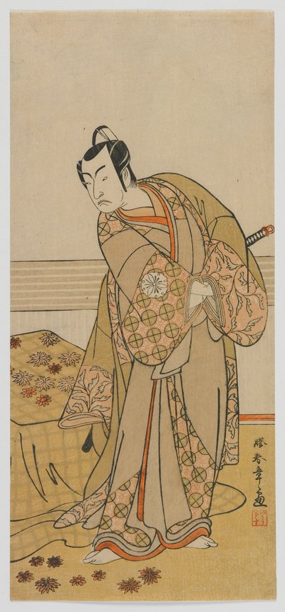 Aktor Matsumoto Koshiro IV, okres Edo, koniec lat 70. XVIII wieku (kolorowy drzeworyt) autorstwa Katsukawa Shunsho