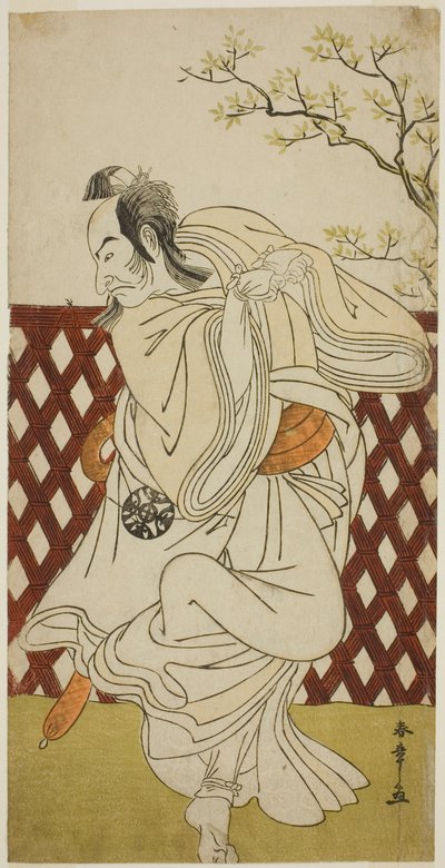 Aktor Nakamura Nakazo I jako Sakon-gitsune w sztuce Hana-zumo Genji Hiiki, wystawionej w Teatrze Nakamura w jedenastym miesiącu, 1775 autorstwa Katsukawa Shunsho