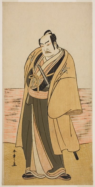Nakamura Sukegoro II jako Kaminari Shokuro w sztuce Hatsumombi Kuruwa Soga, wystawionej w Teatrze Nakamura w drugim miesiącu, autorstwa Katsukawa Shunsho