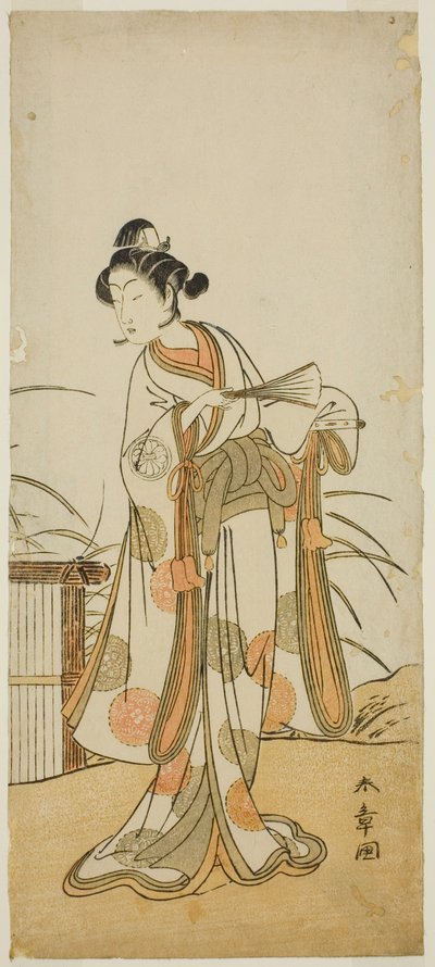 Aktor Segawa Kikunojo III jako Aigo no Waka w sztuce Chigo Sakura Jusan Kane, wystawionej w Teatrze Ichimura w jedenastym miesiącu, 1774 autorstwa Katsukawa Shunsho