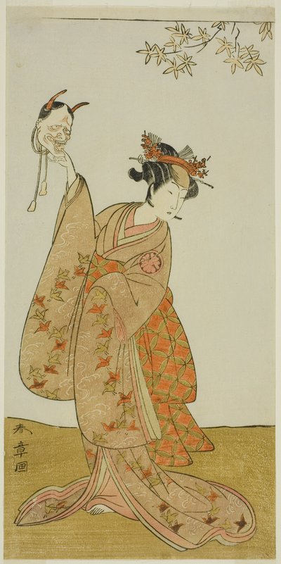 Aktor Segawa Yujiro I jako Matsukaze, siostra Togashi no Saemon, w sztuce Gohiiki Kanjincho (Twoja ulubiona sztuka Kanjincho [Lista subskrypcji]), wystawionej w Teatrze Nakamura od pierwszego dnia jedenastego miesiąca, 1773 autorstwa Katsukawa Shunsho