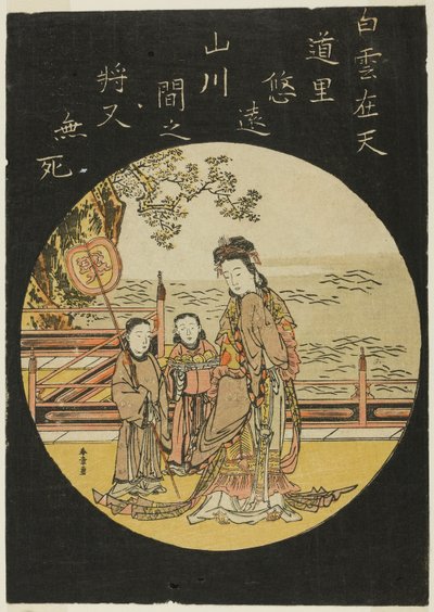 Chiński Nieśmiertelny Seiobo (C: Xi Wang Mu, Królowa Zachodu) autorstwa Katsukawa Shunsho
