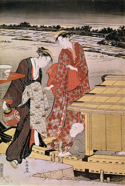 Toi ght Oto Sumida River Japa Nise p Hayashi autorstwa Haru wczesnej Katsukawy (Achive 1780-1795) autorstwa Katsukawa Shunsho