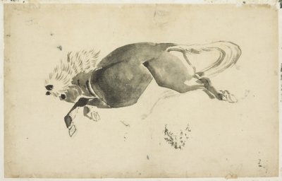 Biegnący koń, c.1815-1849 (tusz na papierze) autorstwa Katsushika (school of) Hokusai